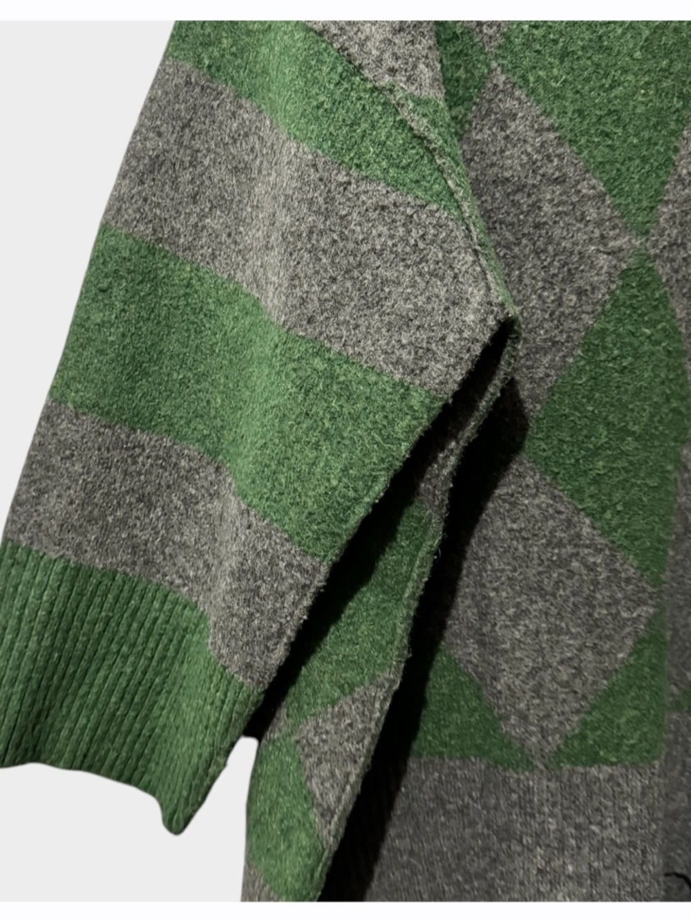 Free People Harley Oversized Argyle Cowl Neck Sweater Green Gray Women’s M - Picture 6 of 9